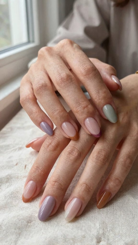 French Nail Designs That Look Elegant All Year Long 9 colored french tips manicure