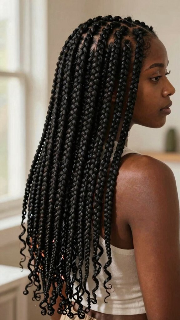 Protective Hairstyles That Help Natural Hair Retain Length 4 comfortable medium knotless braids