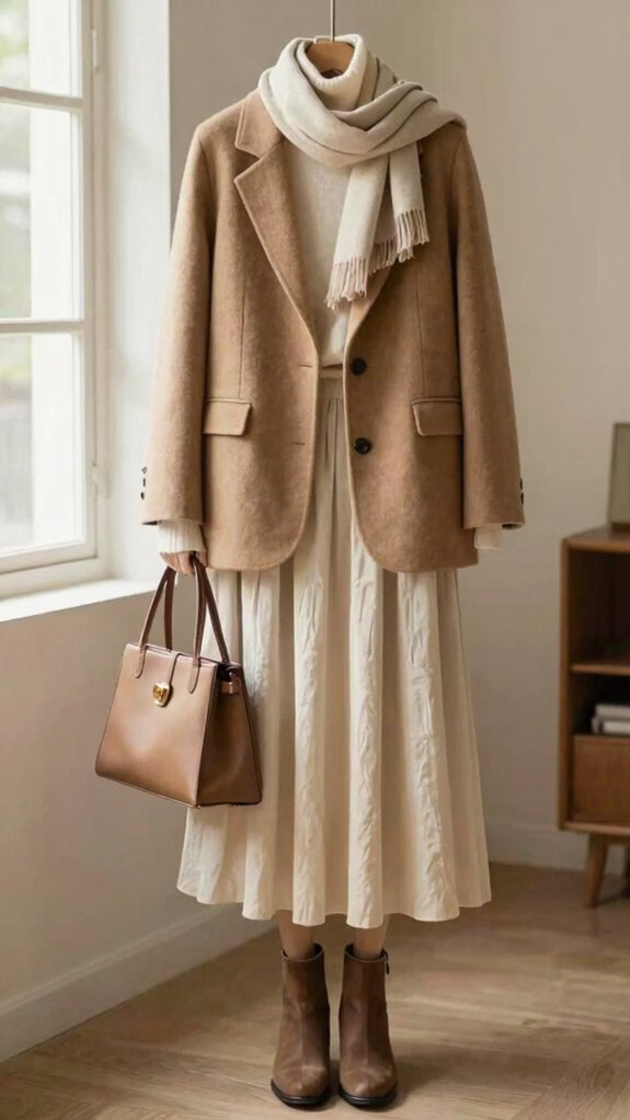comfortable modest workwear layering