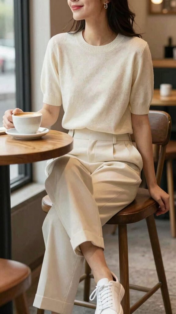 What to Wear on a First Date When You Want to Feel Confident 1 comfortable polished coffee date outfit