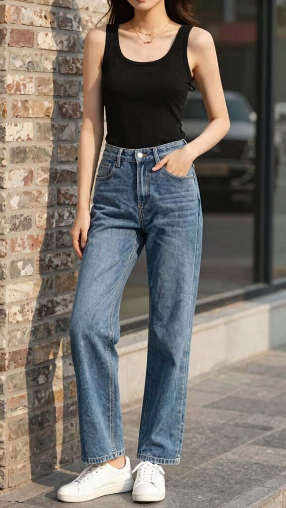 confidence boosting black tank jeans