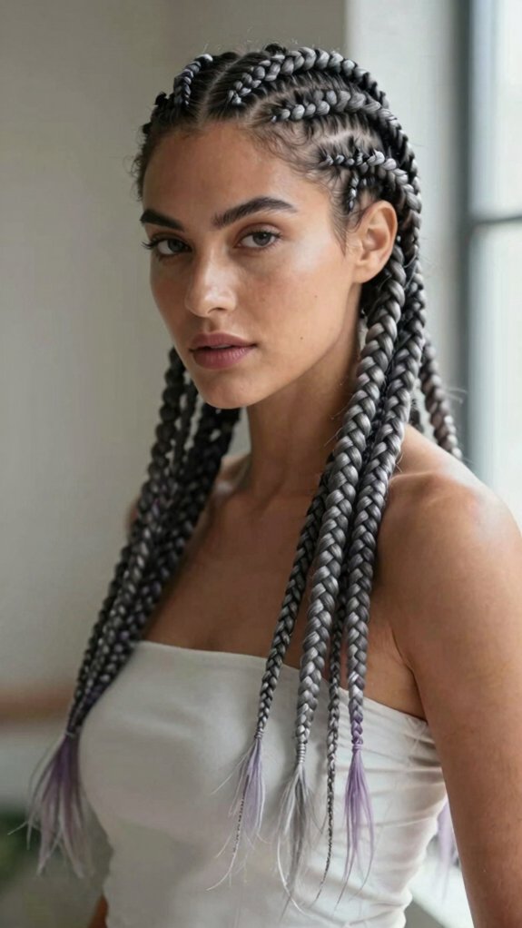 Box Braids Colors That Completely Transform Your Look 9 cool silver gray braids