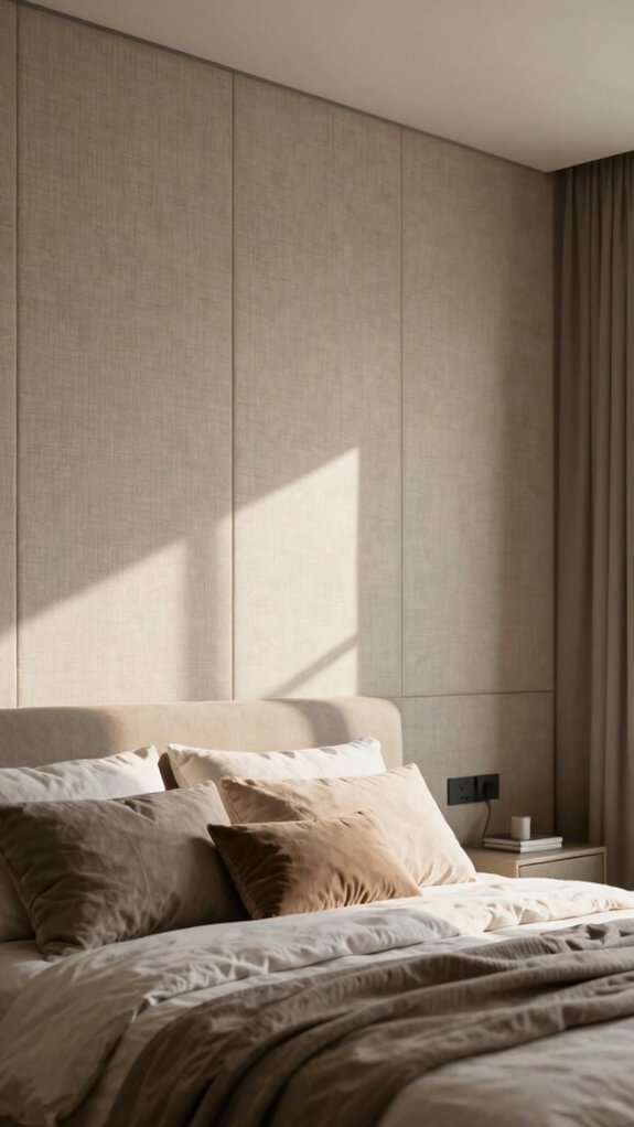15 Modern Accent Wall Bedroom Ideas for a Cozy Retreat 3 cozy fabric wall paneling