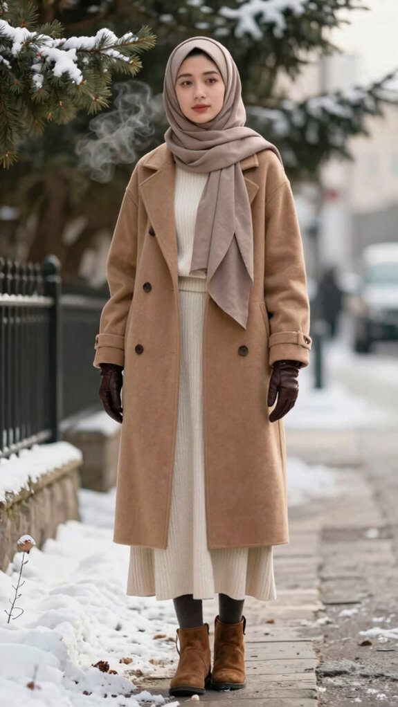 cozy layered winter uniform