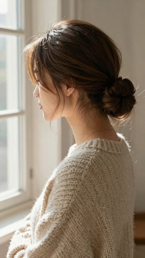 Quick Natural Hairstyles That Protect Your Hair During Cooler Weather 4 cozy low tension bun