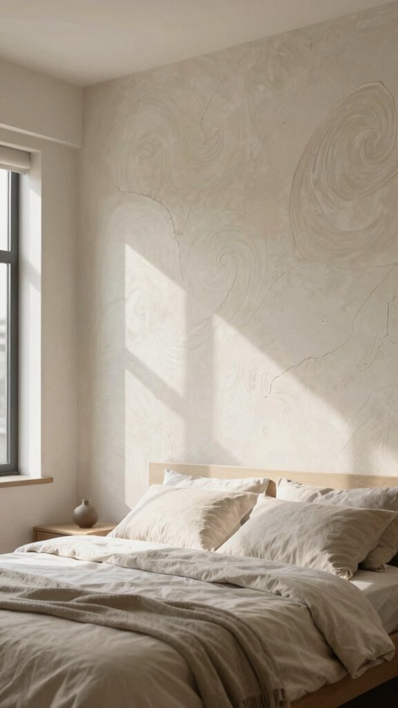 15 Modern Accent Wall Bedroom Ideas for a Cozy Retreat 5 cozy marble like venetian plaster
