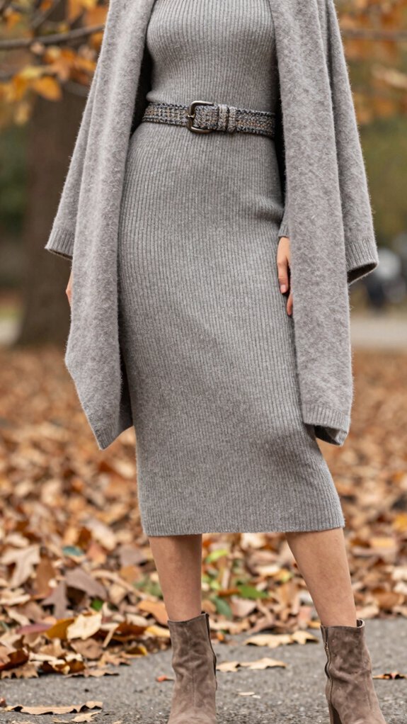 17 Fall Fashion Outfits You’ll Wear All Season 1 cozy midi knit dress styling