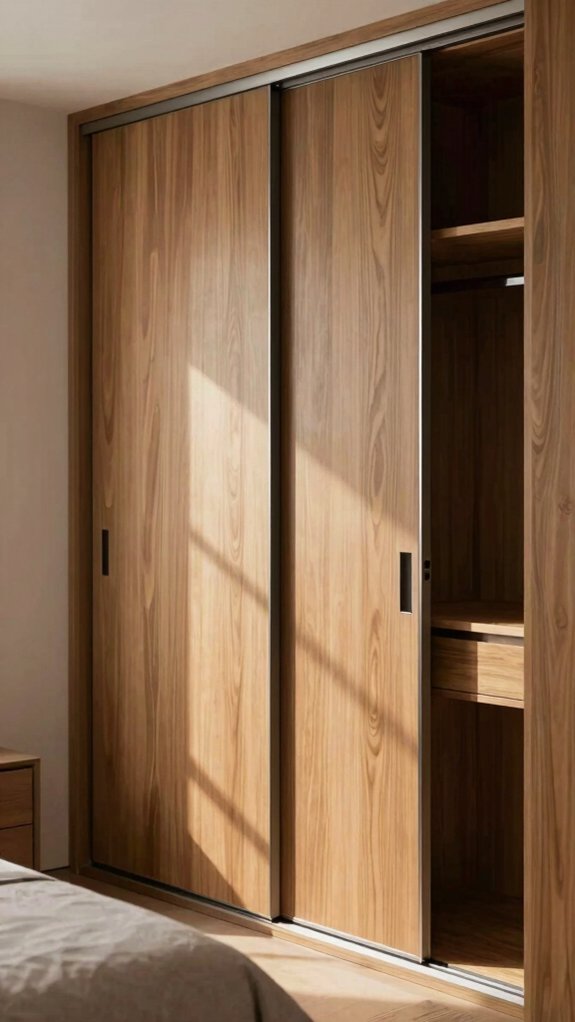 17 Sliding Door Wardrobe Designs for a Modern and Organized Bedroom 11 cozy modern warm oak