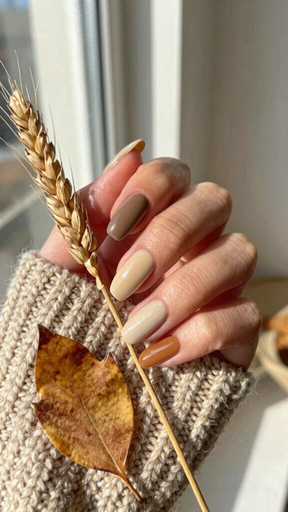 Neutral Nail Colors That Feel Perfect for Early Fall 9 cozy neutral almond nails