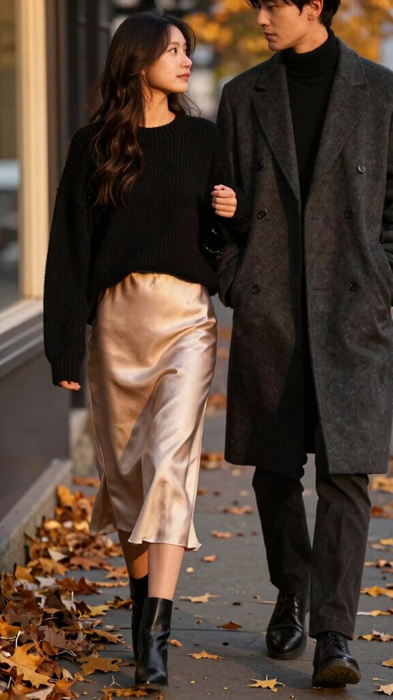 cozy satin glow date night