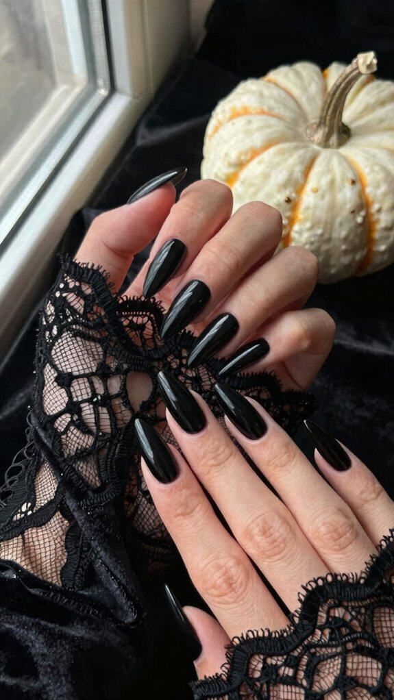 Black Stiletto Nails That Feel Bold Yet Sophisticated 9 crisp minimal black spiderweb nails