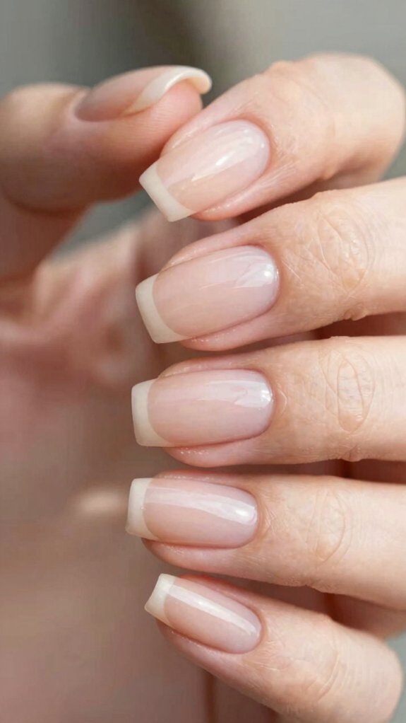 17 Short Nail Designs That Prove Less Really Is More 14 crisp nude negative space nails