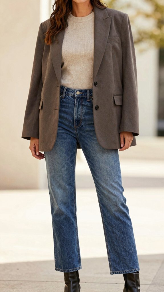 Jeans Outfit Ideas Women Can Wear All Year Long 5 crisp oversized blazer denim