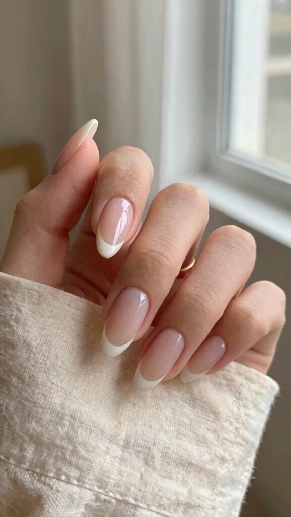 Almond Acrylic Nails That Make Every Hand Look Elegant 7 crisp white tip almond nails