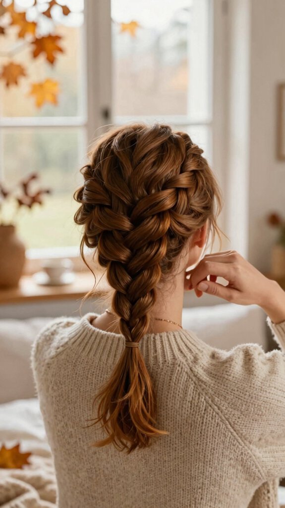 Quick Braided Hairstyles for Busy Fall Mornings 4 crown dutch braid polished