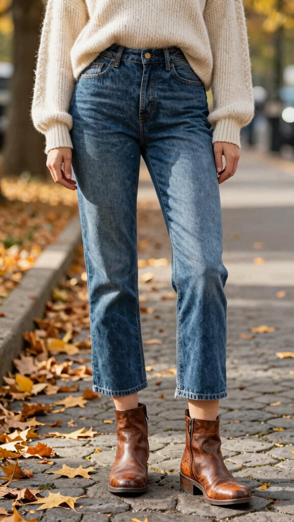 Jeans Outfit Ideas With Boots You’ll Wear All Fall Long 4 cuffed denim boots focus