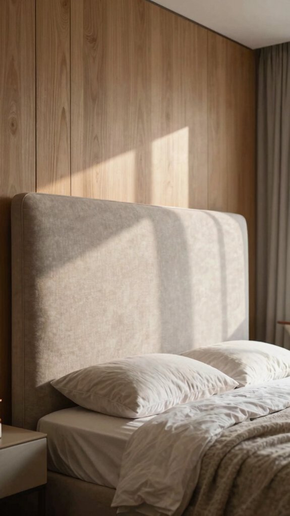 15 Modern Accent Wall Bedroom Ideas for a Cozy Retreat 9 custom upholstered headboard zone