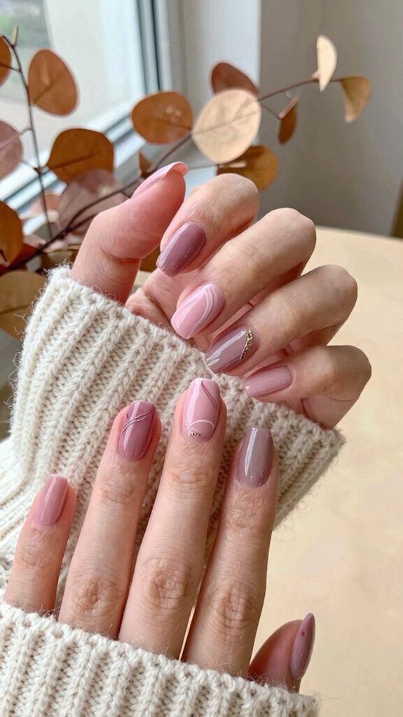 Pink Nail Designs for Fall That Go Beyond Classic Pastels 10 dusty rose effortless chic nails