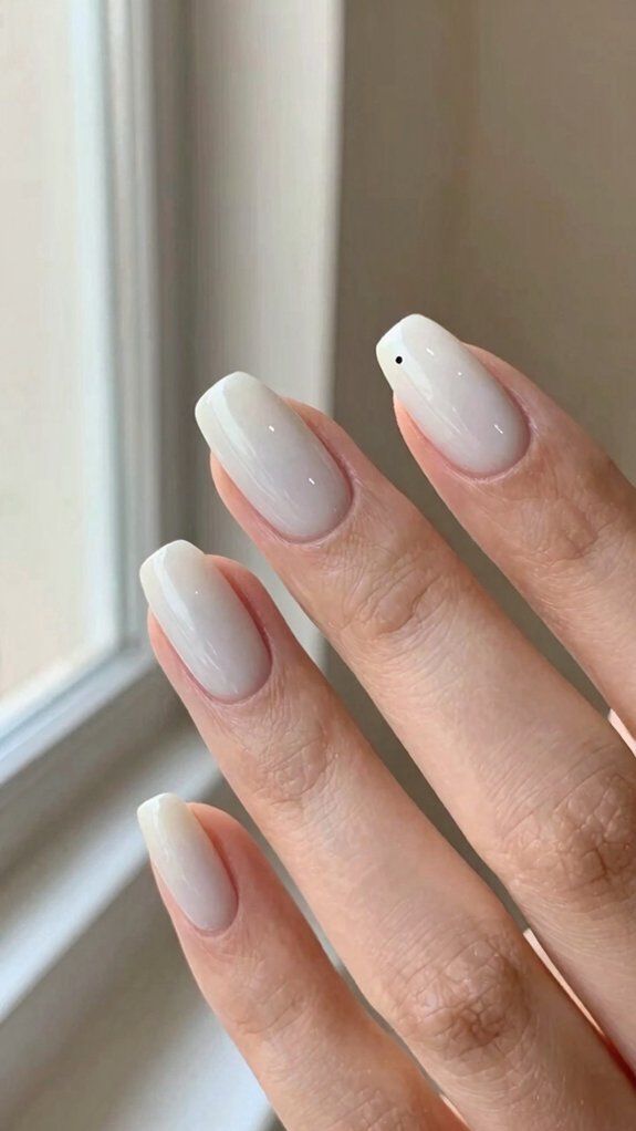 Neutral Nail Designs That Go With Every Outfit 1 effortless milky white nail glow