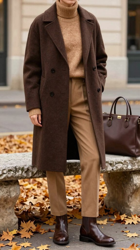 17 Fall Outfit Color Combinations You’ll See Everywhere This Season 4 espresso and camel contrast