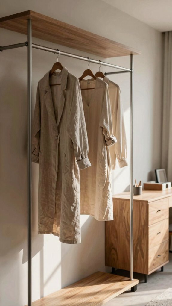 15 Modern Dressing Room Design Ideas for Every Home Size 10 eye level open hanging rails