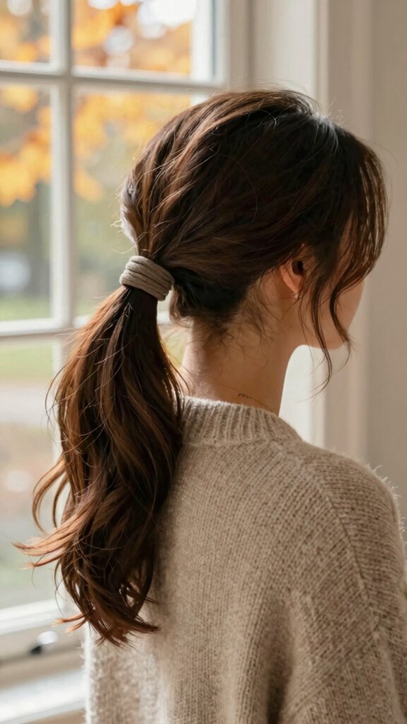 Quick Braided Hairstyles for Busy Fall Mornings 3 fast fall bubble ponytail