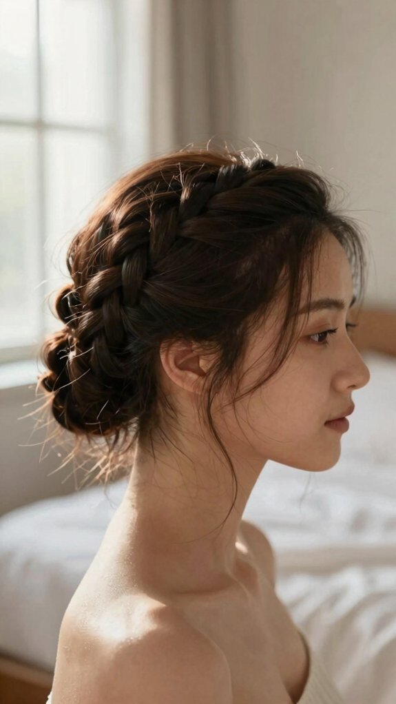 13 Quick Braided Hairstyles Perfect for Busy Weekdays 5 five minute crown braid tutorial