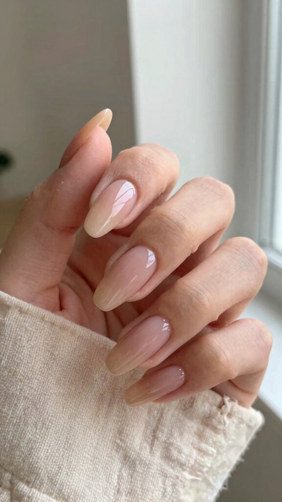 Almond Acrylic Nails That Make Every Hand Look Elegant 1 flattering nude almond manicure