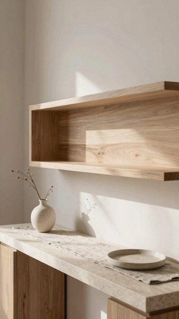 15 Modern Entryway Table Decor Ideas for a Clean and Elegant Look 9 floating shelf key display