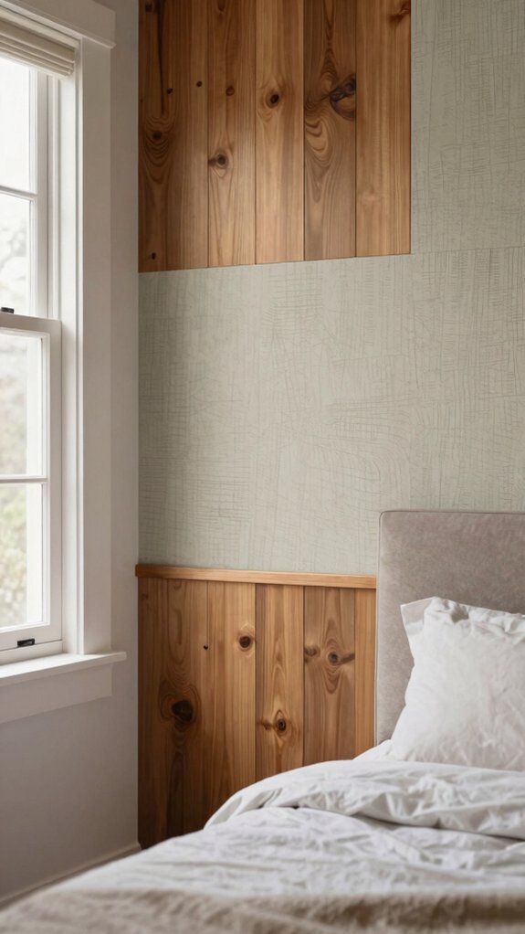 19 Accent Wall Bedroom Ideas Using Paint, Wood, and Wallpaper 6 floor to ceiling vertical shiplap