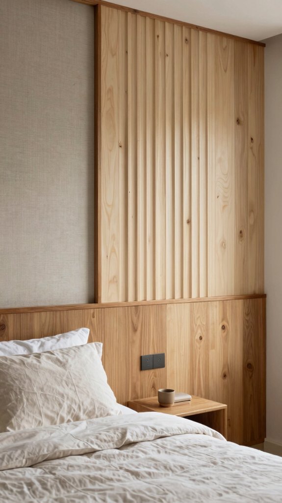 19 Accent Wall Bedroom Ideas Using Paint, Wood, and Wallpaper 10 fluted mdf bedroom wall
