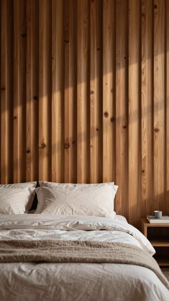 17 Accent Wall Bedroom Ideas to Instantly Elevate Your Space 12 fluted panels behind bed