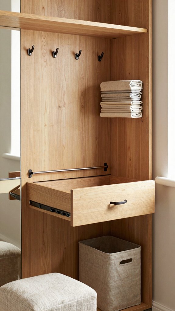 19 Small Dressing Room Design Ideas That Maximize Storage 10 foldable wall beauty station