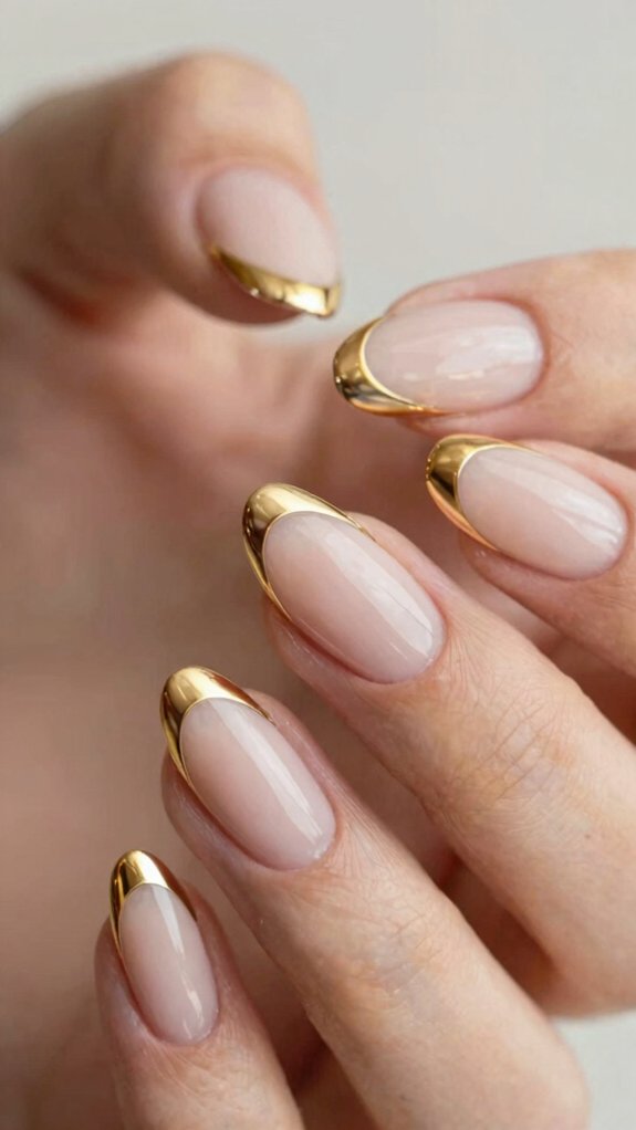 13 French Nail Designs That Feel Fresh and Modern 11 french negative space gold tips