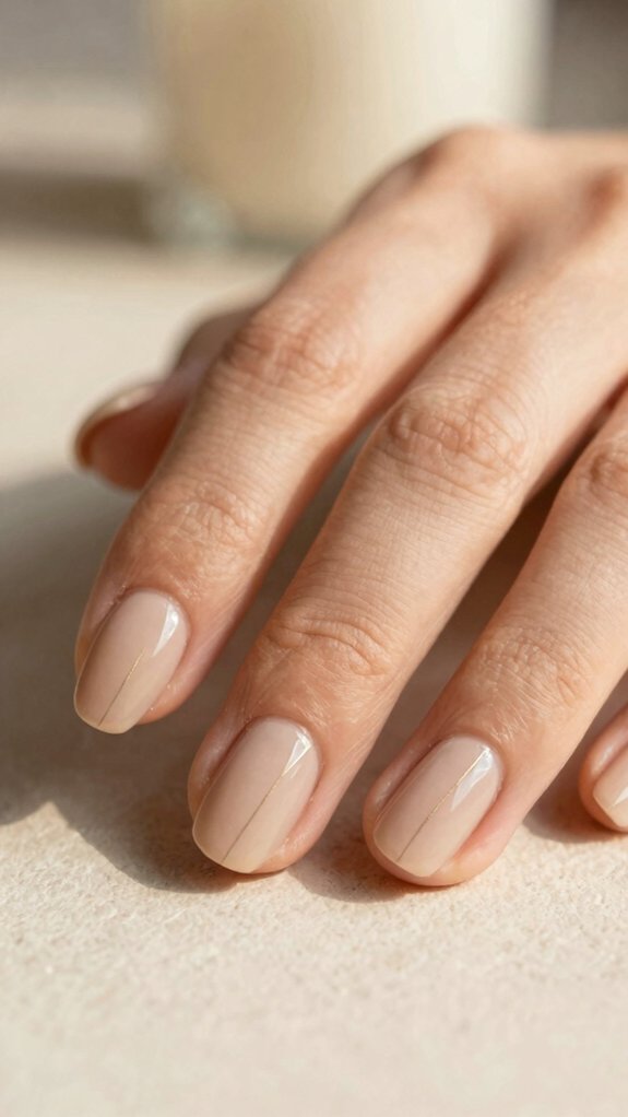 Neutral Nail Designs That Go With Every Outfit 2 glossy beige sheer minimal nails