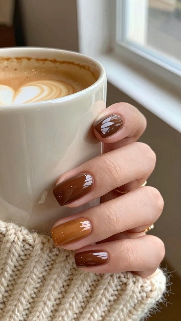 Brown Nail Designs That Are Trending for Fall 2026 5 glossy mocha mousse nails