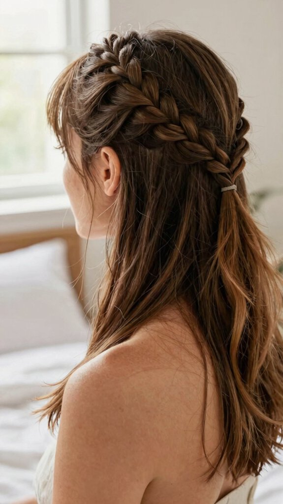 13 Quick Braided Hairstyles Perfect for Busy Weekdays 7 half up braids with texturizing