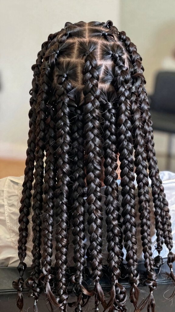 15 Box Braids Hairstyles You’ll Want to Save for Your Next Appointment 4 half up half down box braids