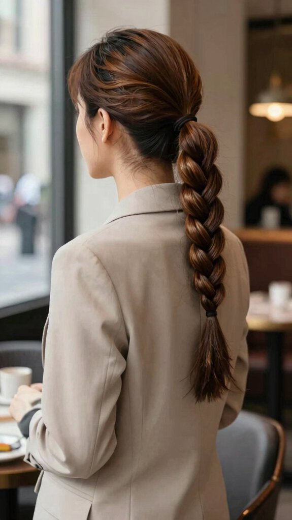 Braided Ponytail Hairstyles That Take You From the Office to Dinner 1 heatless sleek high ponytail