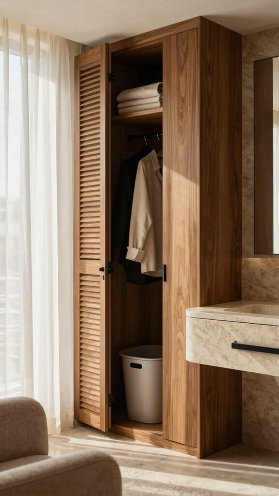 hidden laundry behind doors
