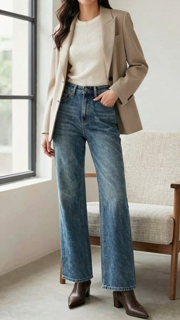 How to Style Wide-Leg Jeans Without Looking Boxy 9 high rise wide leg denim proportions