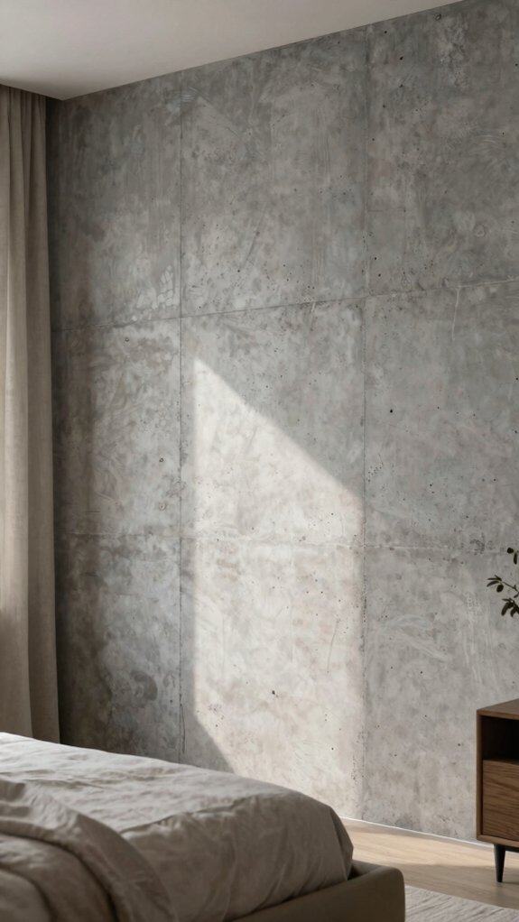 17 Accent Wall Bedroom Ideas to Instantly Elevate Your Space 14 industrial concrete effect accent wall