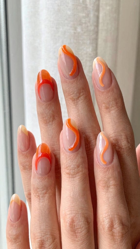 13 Orange Nail Designs That Feel Fresh Beyond Fall 5 instant creamsicle orange nail swirls