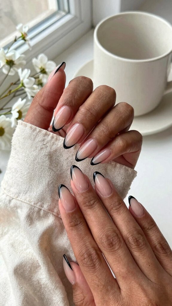French Nail Designs That Look Elegant All Year Long 5 instant sleek black french tips