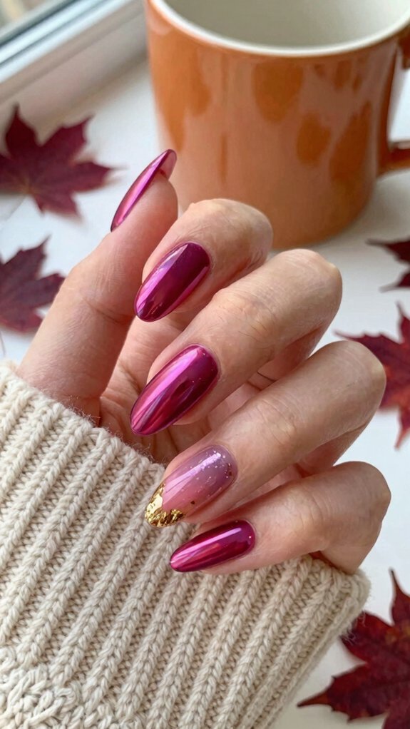 Pink Nail Designs for Fall That Go Beyond Classic Pastels 3 juicy berry chrome gloss