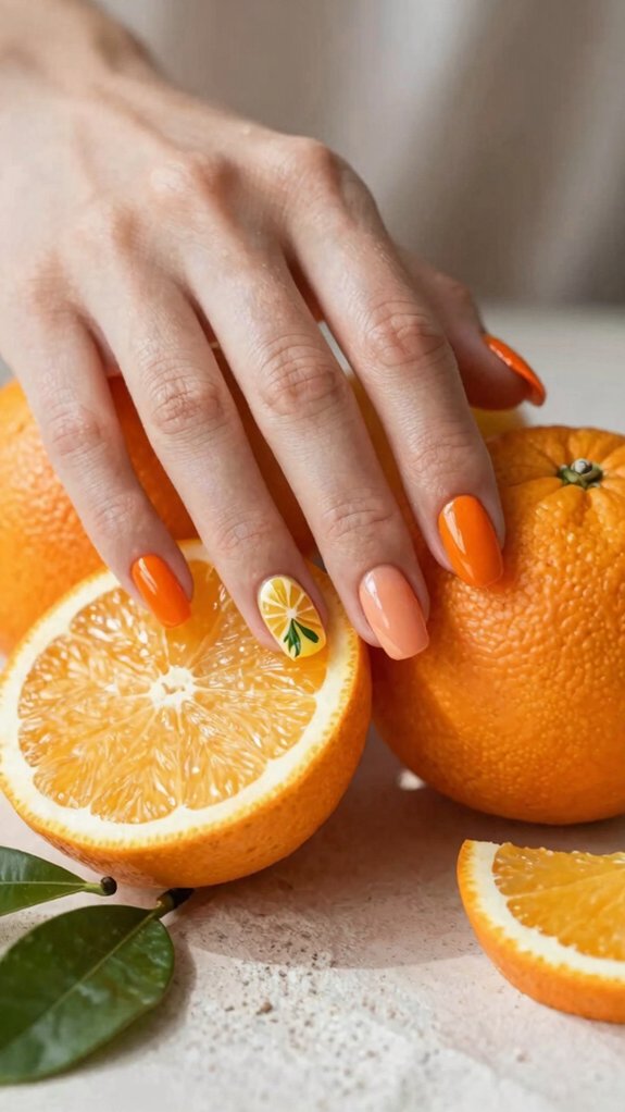 Orange Nail Designs That Add the Perfect Pop of Color 8 juicy citrus slice nail art