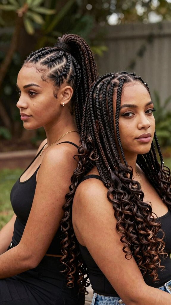 Box Braids vs Knotless Braids Which Style Is Right for You? 4 knotless braids for sleek ponytails