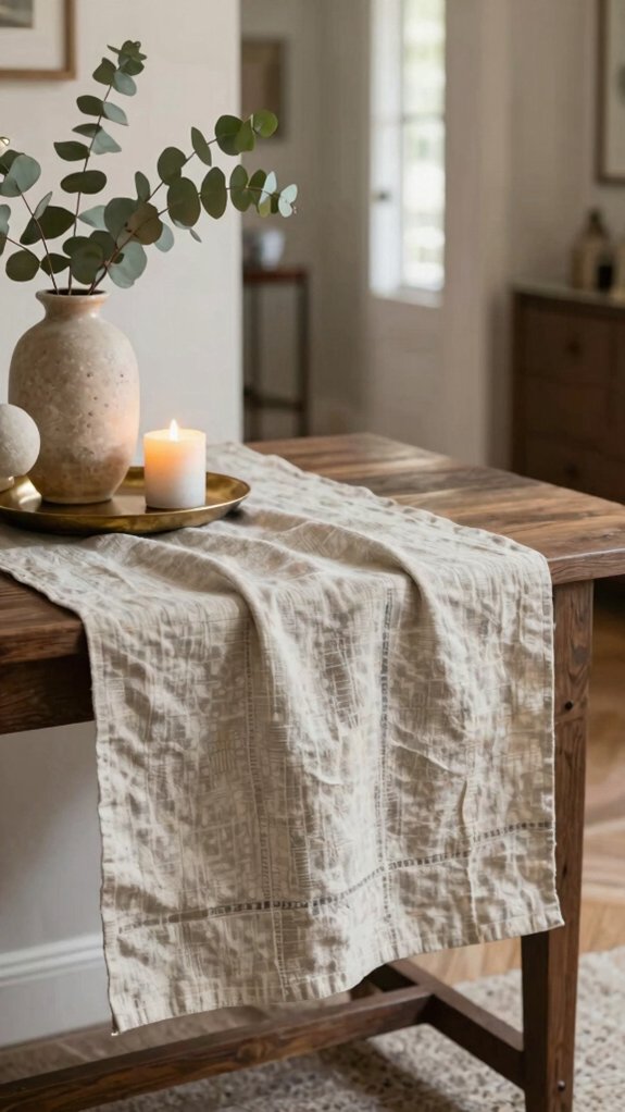 layered entryway table styling