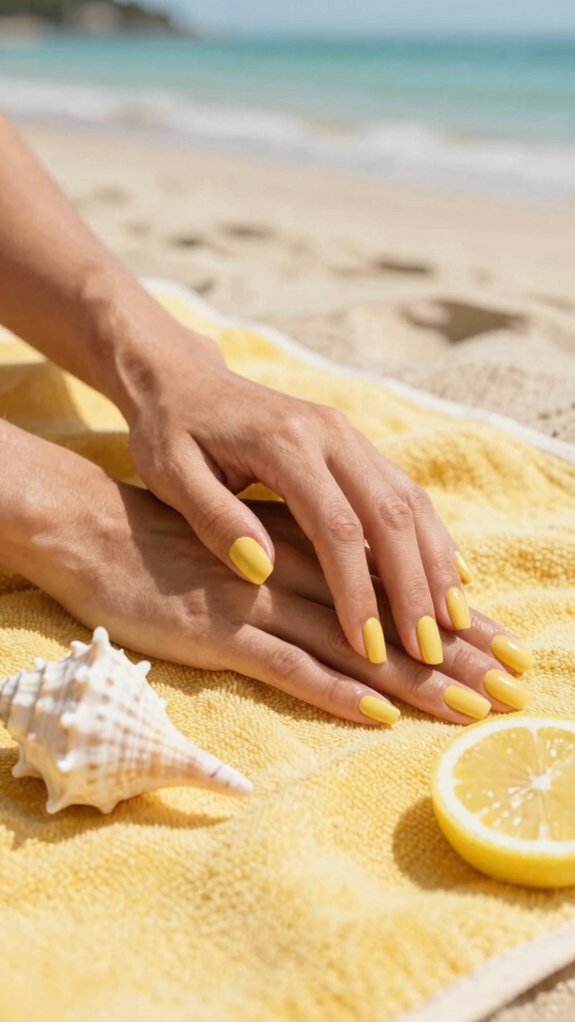 Fun Summer Nail Colors You’ll Want to Wear All Vacation Long 2 lemon yellow jelly glow base