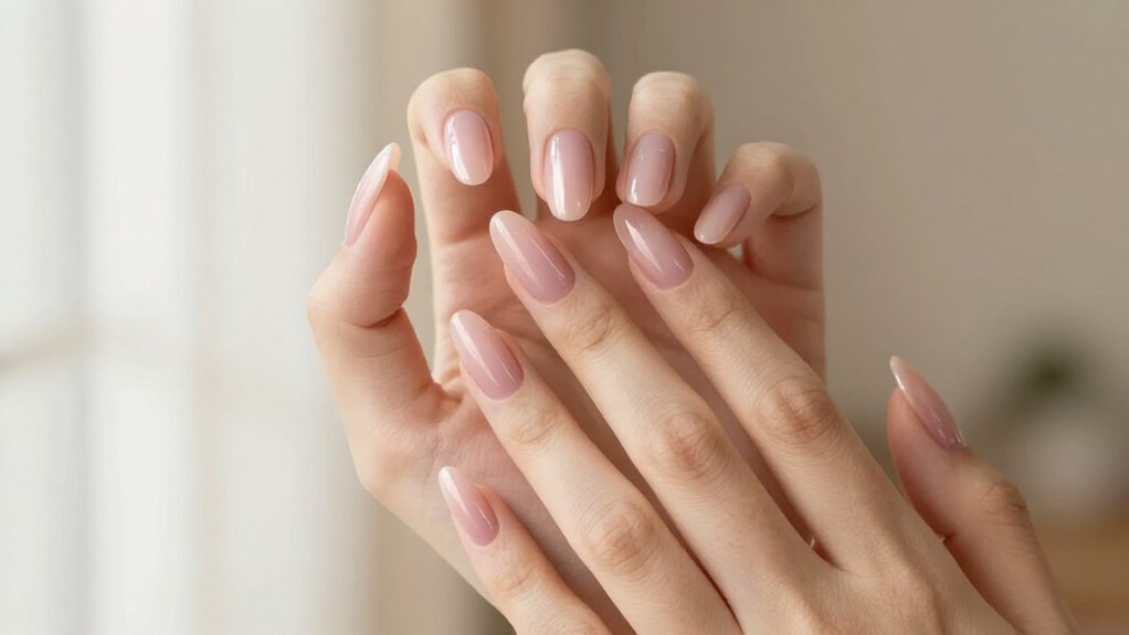 long natural looking acrylic nails